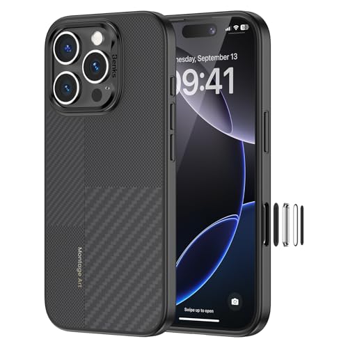 BENKS ArmorPro Montage Cover per iPhone 16 Pro Custodia per Controllo della Fotocamera, Compatibile con MagSafe, Protezione Antiurto di livello Militare, Kevlar 600D+1500D Fibra Aramidica e TPU