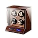 Produktbild NBVCX Wohnaccessoires Uhrenbeweger für Automatikuhren Box mit 4 Stauräumen Super leise japanische Motorholzschalen-Klavierfarbe mit LED-Atmosphärenlicht