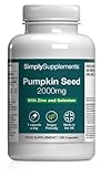 Pumpkin Seed Capsules 2,000mg | with Added Zinc & Selenium | Supports Healthy Metabolism and Cognitive Function | 180 Easy-to-Swallow Capsules = 6 Months’ Supply | Made in The UK and GMP Certified