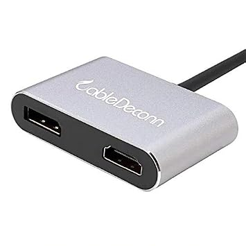 F0308 2 in 1 Type-C Male to 4K HDMI/DP Female USB-C Converter