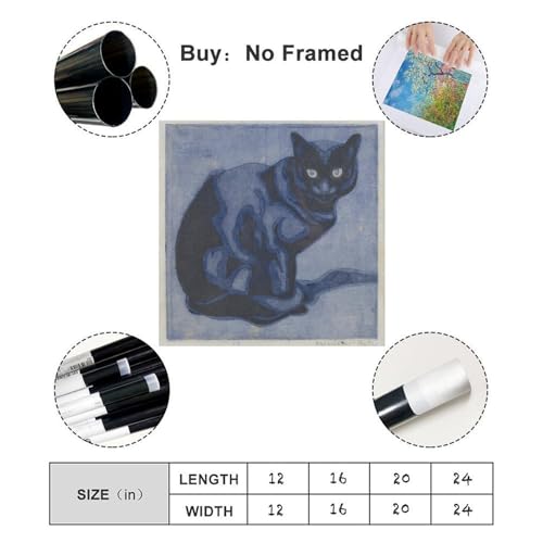 Impression sur toile de maître chat noir décoration murale premium 40 cm - 5