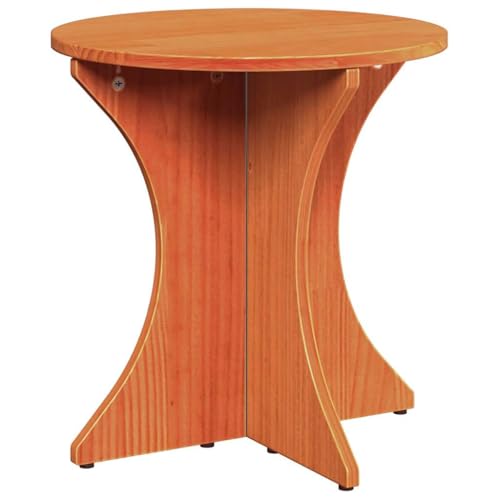 Table basse gigogne 3 pièces bois massif pin brun ciré ensemble salon séjour