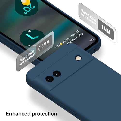 Coque Google Pixel 6A silicone bleu doublure microfibre premium - 6