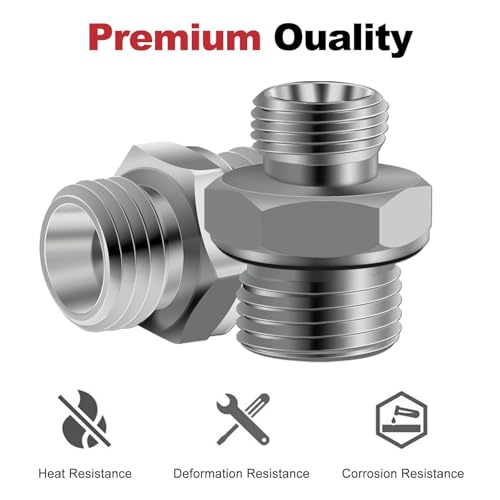 Image of 2pcs M14 to M18 Carbon Stee Fittings Adapters for Excavator Adapting, Reducing Or Enlarging Connect Such Air Pipe, Fuel Pipe, Water Pipe, Etc Full Port Straight Pipe Fitting Connector