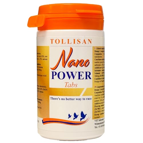 VET SCHROEDER + TOLLISAN Nano Power Tabs – Hochwertige Protein-Tabletten für Brieftauben – 50% Molkenprotein-Hydrolysat zur schnellen Regeneration & Leistungssteigerung – 100 Tabletten