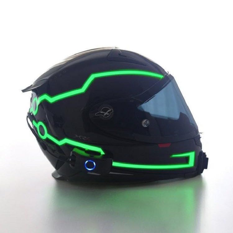 Image of Motorcycle helmet light strip,Helmet EL Light Bar,Helmet Cycling LED Sticker Light Night Riding Signal Helmet Light for Motorcycle Bike Helmet (green)