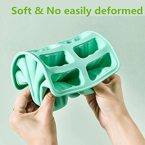Popsicle Molds，Popsicle Molds 10 Pieces Silicone Ice Pop Moldsl Popsicle Easy Release (10 Cavities, Light Green) - Thumbnail 4