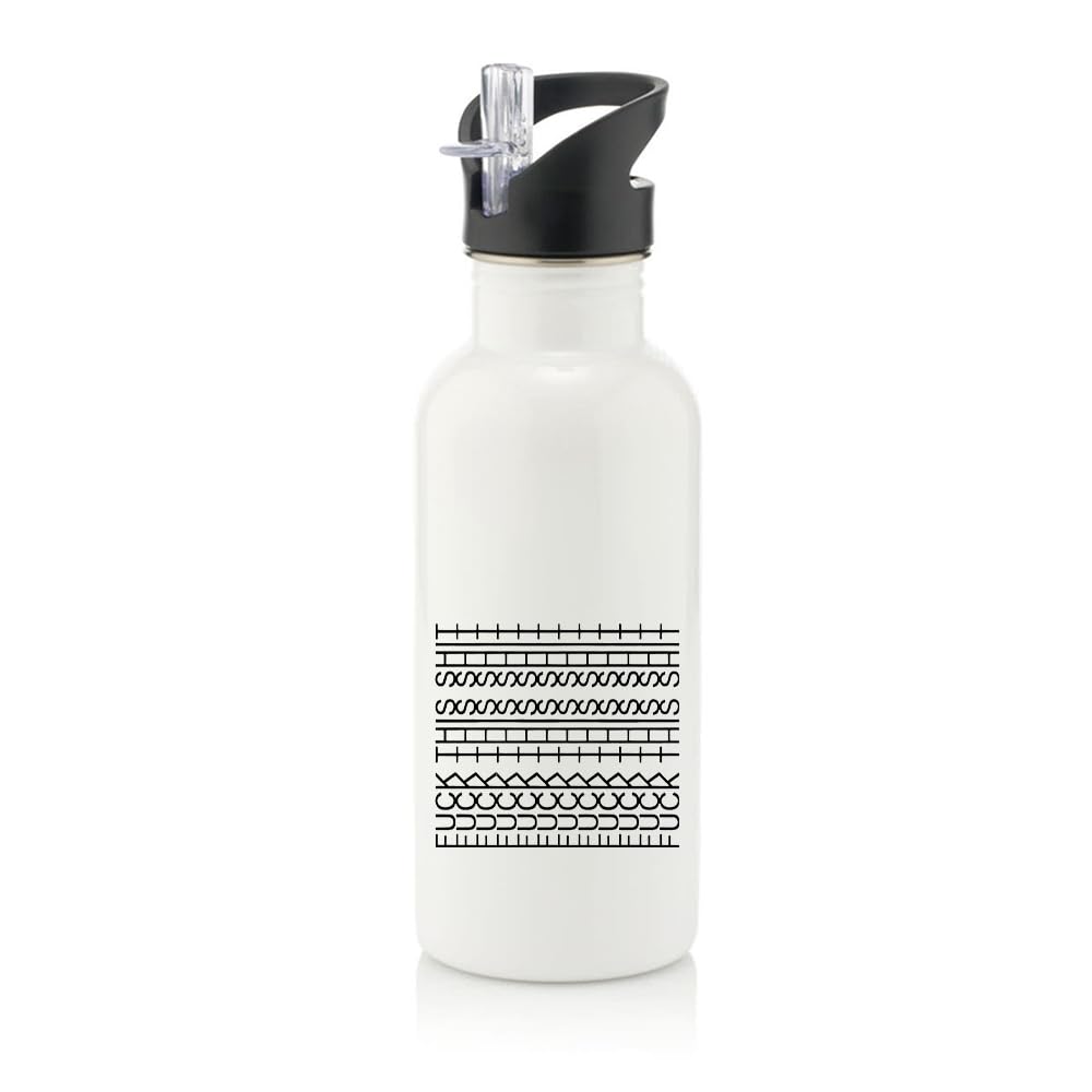 Giftme Hidden Message – “F*ck This Shit” Optical Illusion Design,Stainless Steel 600ml Water Bottle with Straw. (White)