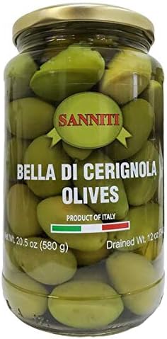Sanniti Whole Bella Di Cerignola Olives Jar, 20.5 oz