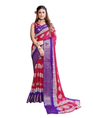 Image of Yashika Women's Dola jacquard Saree| Lightweight Digital Graphic Printed Saree for Women with Unstitched Blouse Piece
