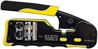 Klein Tools VDV226-110 Ratcheting Modular Crimper for RJ45 Pass-Thru, RJ11/RJ12 - Wire Stripper Cutter CAT6/6A Compatible