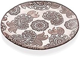 IVV Pashmina Glass Plate Decoration Metallic Taupe Diam. 37 cm