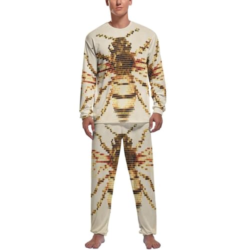 Haut et bas de pyjama homme Abeille Rétro pour stopper l'inconfort des vêtements de nuit
