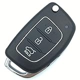 Replacement Uncut Key Remote Fob Case 3 Buttons fit for Hyundai Flip Folding Santa fe Sonta Key Fob Cover