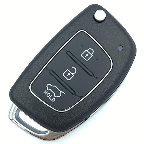 Replacement Uncut Key Remote Fob Case 3 Buttons fit for Hyundai Flip Folding Santa fe Sonta Key Fob Cover