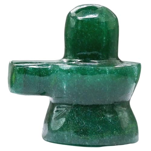 Image of SS Murti Natural Green Jade Shivling Statue Hand-Carved Marakatha Margaj Stone Crystal Lingam for Home Decor, Office Desk, Meditation, Vastu & Gifting (50 Grams (Approx.))