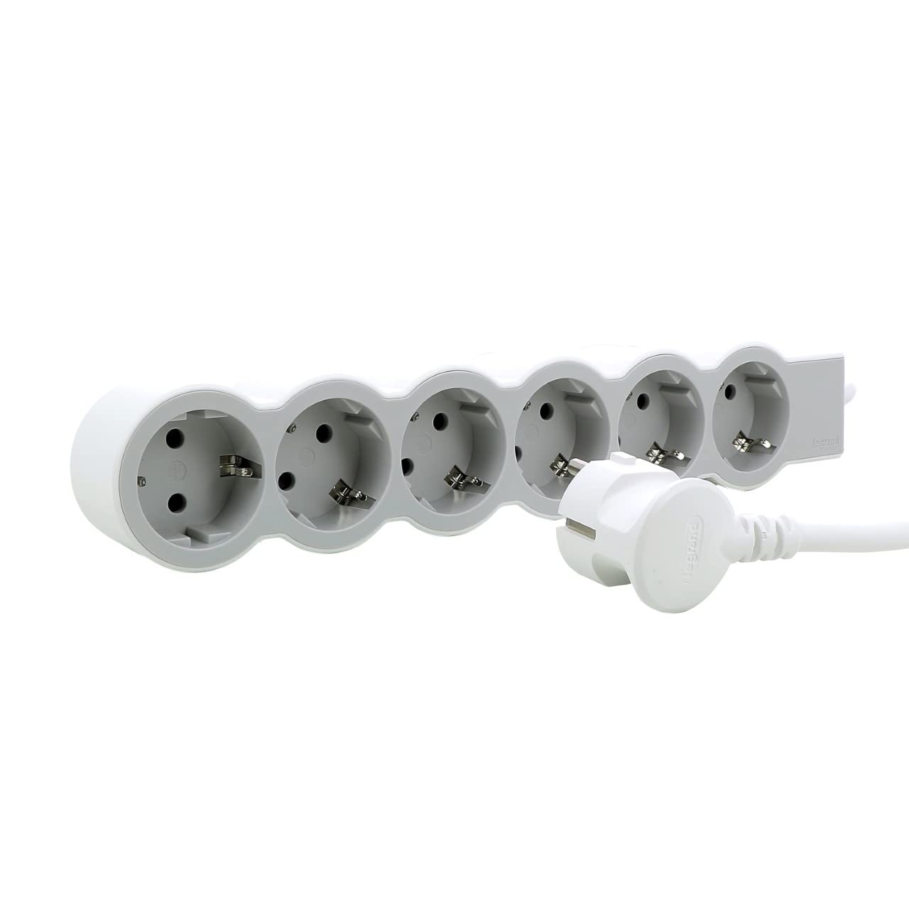 LEGRAND, Multiprise plate 694572 - 6 prises - Longueur du câble : 5 m - Blanc/gris