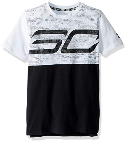 Under Armour Sc30 Key Item Tee Maglietta a Maniche Corte, Unisex bambini, Bianco/Nero, YSM