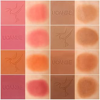 8 Colors Face Matte Blush Palette Shading Blusher - Buildable Facial Cheek Blusher Contour Bronzing Pressed Powder Makeup Pallet Women Gift Set (8 Colors Blush Contour Palette with brush)