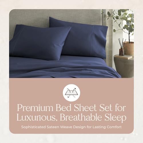 Image of Whisper Organics 100% Organic Cotton Bed Sheets with Deep Pocket 4 Pc. Set