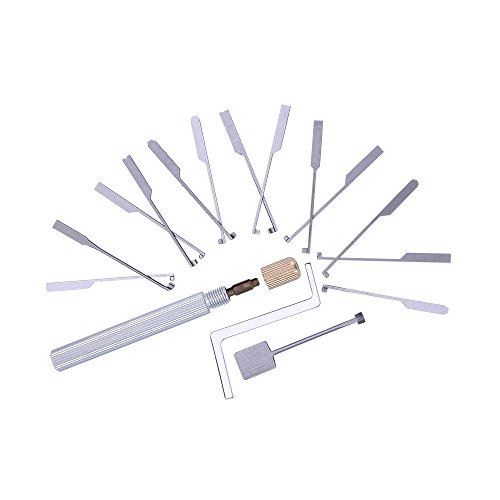 Loboo Idea Juego de 15 ganzúas Kaba para cerrajeros principiantes y profesionales, herramientas de cerrajero Kaba para cerrajeros de doble extremo abierto.