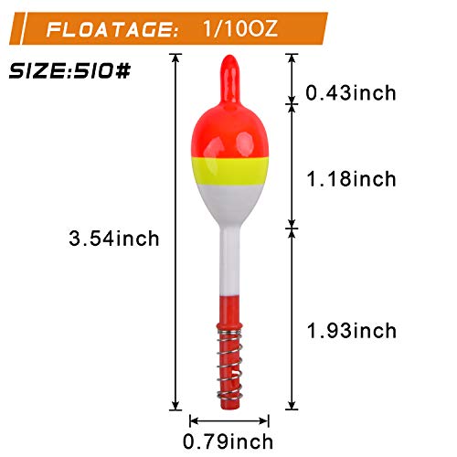 Wood Slip Bobbers Fishing Floats and Bobbers Fishing Cork Spring Bobbers Oval Stick Floats Accessories for Crappie Trout Catfish Panfish Bass Walleyes Fishing (5pcs 3.54×0.79×1.18in/0.1oz) - Thumbnail 5