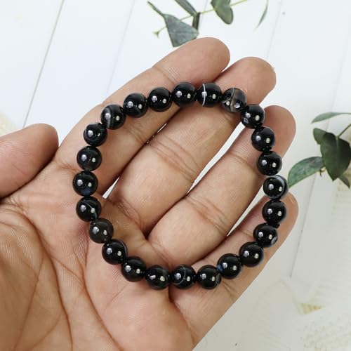 Image of Reiki Crystal Products Certified Natural Crystal Stone 8 mm Round Beads Bracelet for Men and Women | Reiki Charged Gemstone Bracelets | Multiple Stone Variants Available