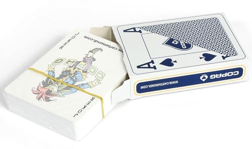 Cartamundi 22564059 - Plastik Poker - Jumbo Index mit 4 Eckzeichen, blau/bunt