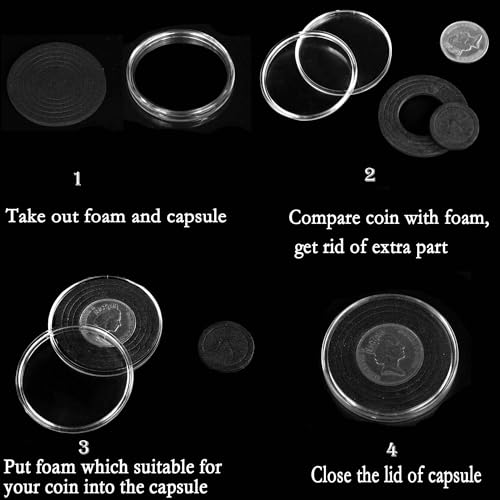 Uncle Paul 20 Sets Coin Capsules with 6 Sizes [20/25/30/35/40/46mm] Black by Uncle Paul - Image 4
