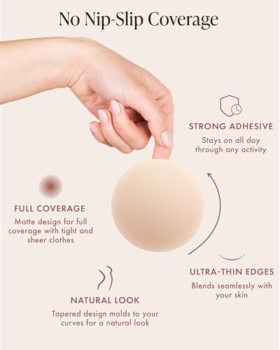 Bare Babe Reusable Silicone Nipple Covers - Waterproof, Nude, 4 Shades - Sticky Breast Stickers for Strapless Dress view 8