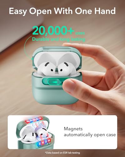 Image of ESR for AirPods 4 Case, Compatible with MagSafe, Pulse Series, Green