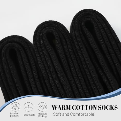 Men's Cotton Crew Socks, Super Soft and Breathable Dress Crew Thin Socks Lightweight Socks for Men 3-6 Pairs Pack Size 8-143