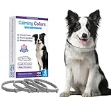 Calming Collars for Dog, 4 Packs, Dog Pheromone Calm Collars Help Dogs Calm Down, Stress Separation Suitable Dogs Last 60 Days Relieve per Box Collar Size 24.5 inch Color Gray