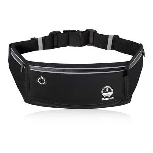 Image of Slim Running Belt Fanny Pack, Phone Holder Waist Pack Money Belt - Black