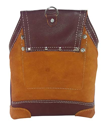 Leather Gold Heavy Duty Tool Pouch | Carpenters Tool Pouch 3251, Maroon, Oil-Tanned, 10 Pockets, 2 Hammer Holders, Reinforced Seams | Made From Premium Natural Grain Leather For Superior Durability #TOP4