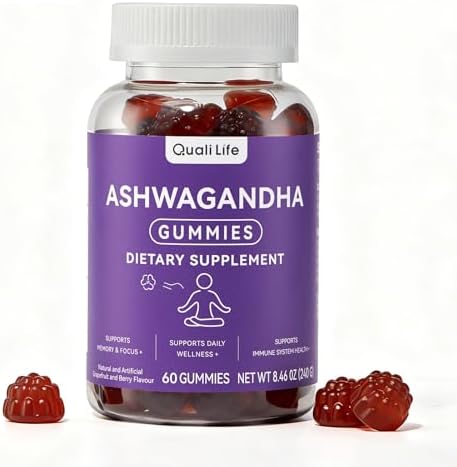 Ashwagandha Gummies for Relax & Cortisol Support – High Strength Root Extract with Cranberry & Chaste Tree, Grapefruit & Berry Flavour – Vegan, Non-GMO, Gluten-Free – 60 Gummies (30 Days)