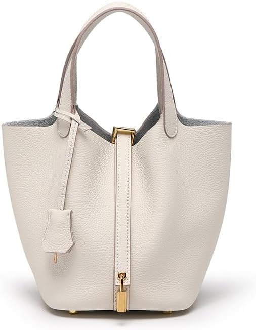 GeRRiT Women's Leather Tote Bag with Lychee Pattern