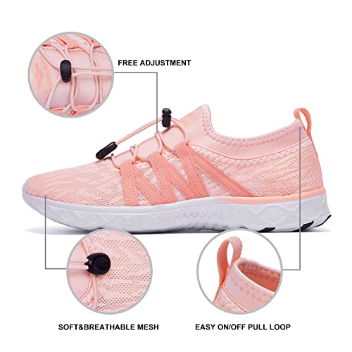 ALEADER Water Shoes Women for Beach Tennis Sports, Casual Slip on Swim Shoes Pool Walking Orange 7 B(M) US