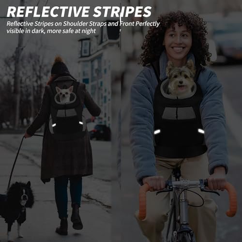 Dog-Backpack-Carrier-Front-Chest-Carrier-for-Dogs-Pet-Carrying-Bag-for-Travel-Hiking-Cycling-Outdoor-Black-L-14-20-lbs Dog Backpack Carrier Front Chest Carrier for Dogs Pet Carrying Bag for Travel Hiking Cycling Outdoor Black L 14 20 lbs