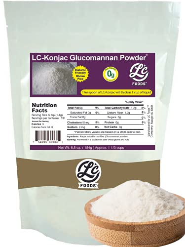 Konjac Glucomannan Powder - LC Foods - All Natural - 6.5 oz