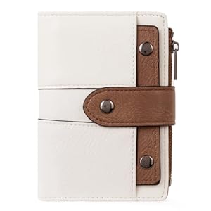 CLUCI Small Wallet for Women Leather Bifold Multi Mini Card Holder Organizer Designer Ladies Zipper Coin with Removable ID Window