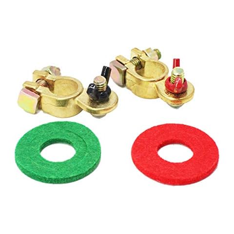 Traworvel Pair Battery Terminal Connectors Brass Battery Terminal Clamps for Boat Motorhome Car Cover
