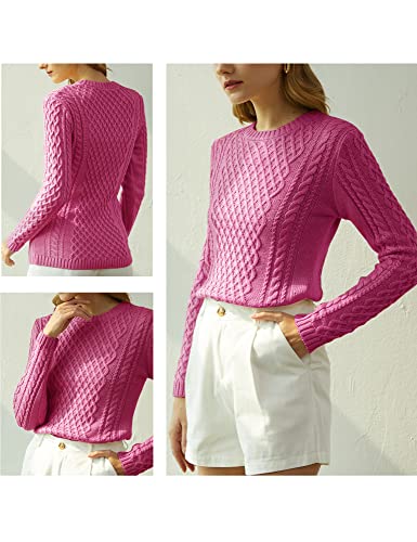 Image of v28 Women Crew Neck Knit Stretchable Elasticity Long Sleeve Sweater Jumper Pullover