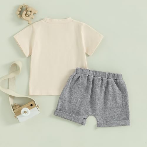 Toddler Baby Boy Summer Clothes Country Farm Short Sleeve Western T-Shirt Tops Jogger Shorts Set3
