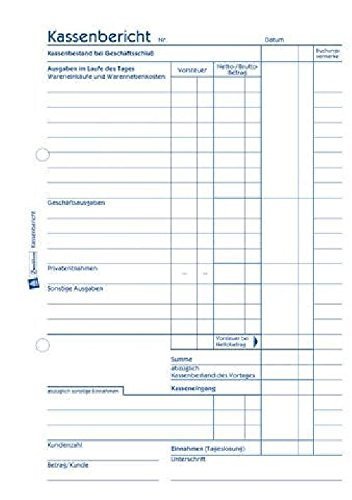 Preisvergleich Produktbild Kassenbuch A5 50BL ZWECKFORM 305