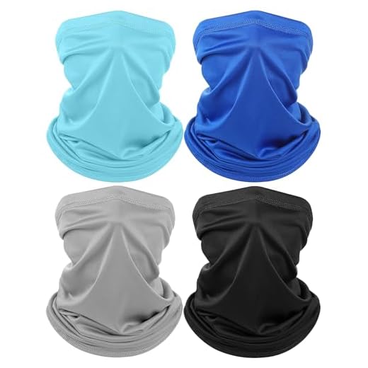 IHLOOTD Tour de Cou Anti UV Été 4 Pièces Multifonction Bandana Sans Couture, Bandeau Foulard Elastique Écharpe Tubulaire pour Femmes et Hommes, Sports de Plein Air, Camping, Entraînement (C)