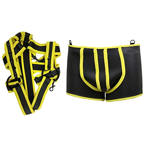 ARTIBETTER 1 Conjunto Punk Cinto de Arnês Corporal Acessórios de Couro Roupas Cosplay para Uso Mascu