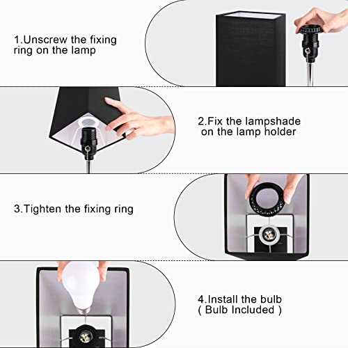 3-Color Temperature Small Black Table Lamps For Bedroom Set Of 2 Bedside Lamp With Usb Port And Ac Outlet Living Room Lamps For Nightstand With Metal Base Bed Lamp Desk Lamps For Study (Bulb Included) #TOP6