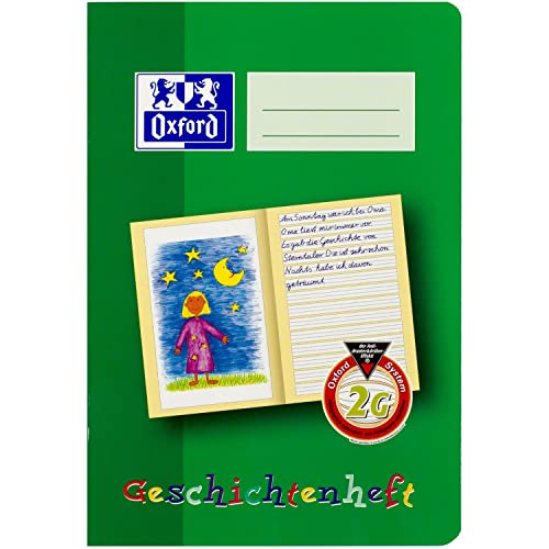 Oxford 100050104 Geschichtenheft, A5, 2G, 16, robuster, abwischbarer Deckel