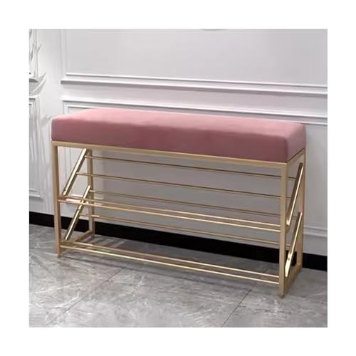 Meuble à chaussures gain de place avec banc d'entrée étroit et siège en velours